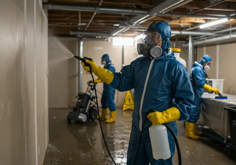 Basement Sanitization and Antimicrobial Treatment process in Boron, CA